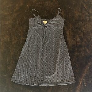 LOFT Navy White Polka Dot Mini Dress Size M